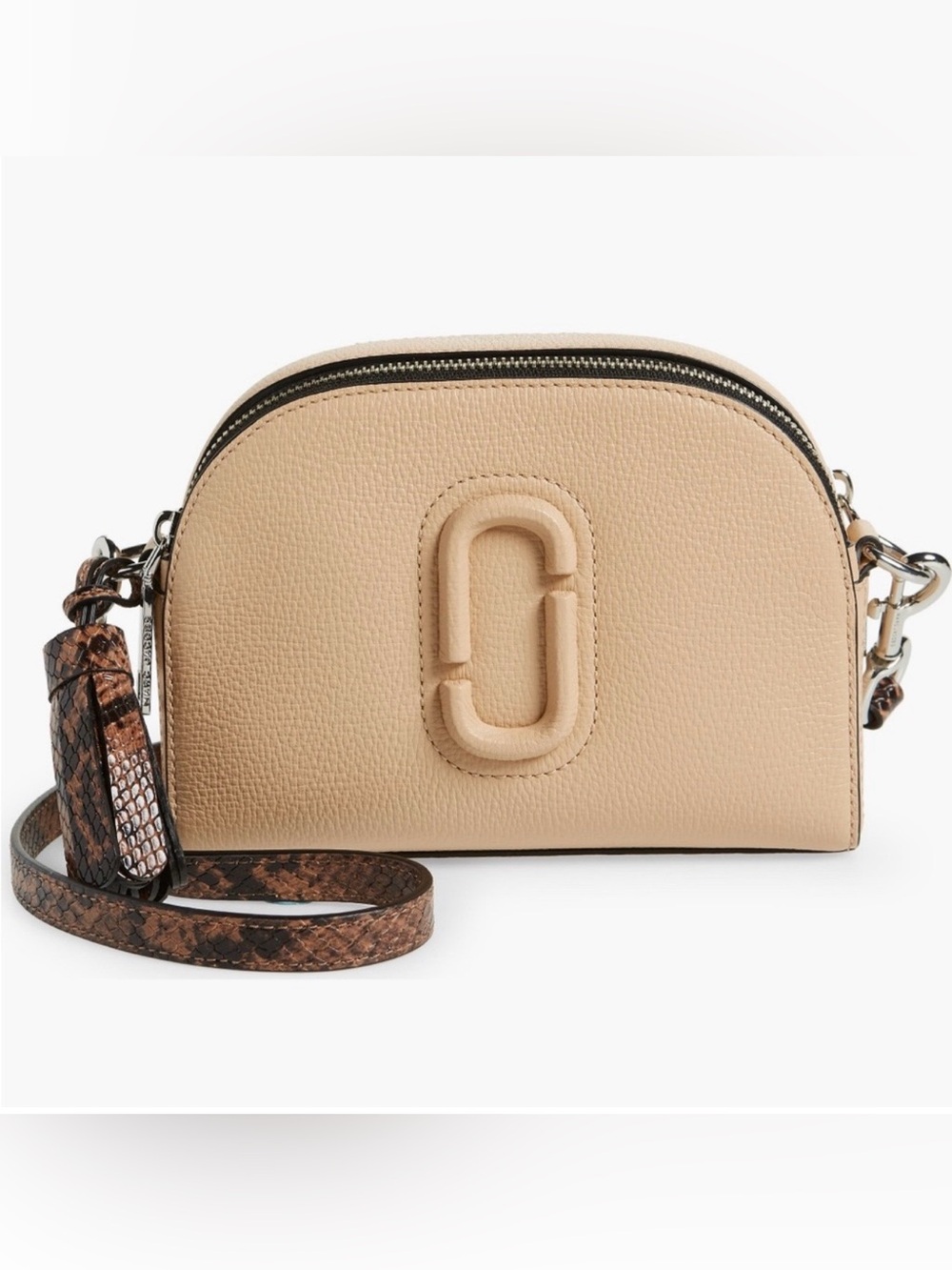 Marc Jacobs The shutter Snakeskin Embossed Strap Leather Crossbody Bag